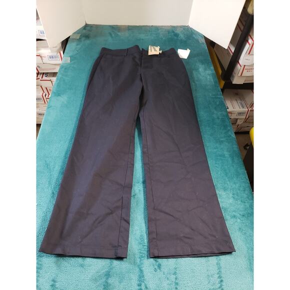 Dockers Pants Size 8 Womens Blue Dress Chino Stretch Elastic Waist Straight NWT - Picture 1 of 15